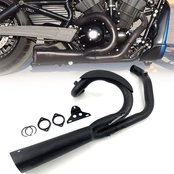 Motorcycle Accessories For Harley Davidson Night Rod V-Rod Muscle Luther 2003 2004-2021 Exhaust System Black 2 In 1 Muffler