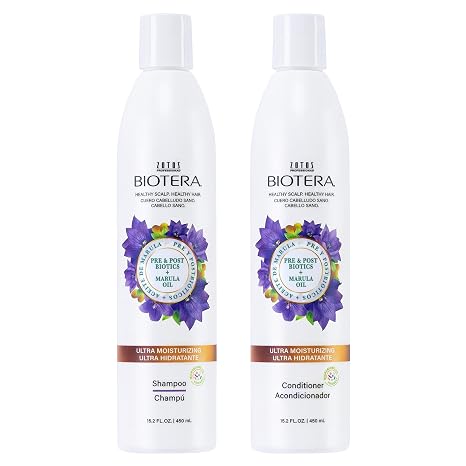 Biotera Ultra Moisturizing Shampoo & Conditioner Set for Dry, Damaged Hair - Deep Hydration with Coconut & Marula Oil, Restores Moisture, Enhances Shine & Softness, Sulfate-Free, Vegan