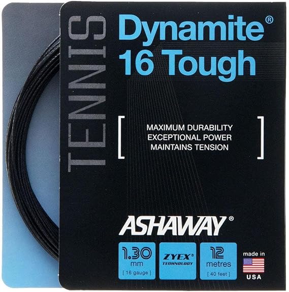 ASHAWAY Dynamite 16G Tough Tennis String Black