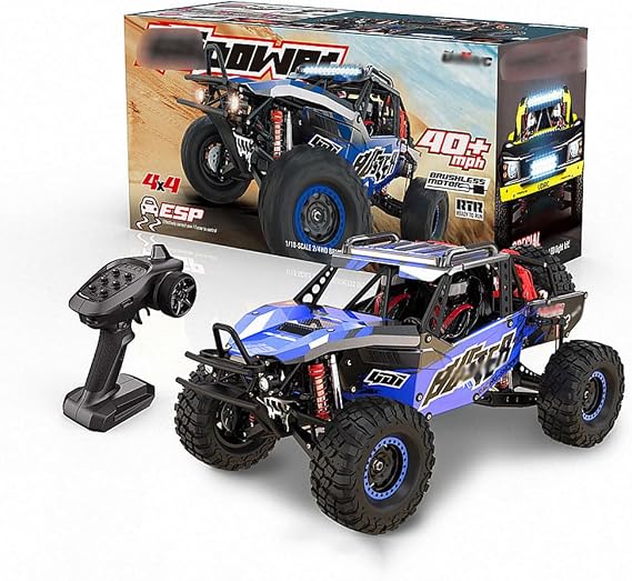 1:10 Large Brushless RC Car for Adults, 4X4 RTR High Speed Monster Truck, All Terrain 2.4Ghz Hobby Electric RC Truck, Off-Road Remote Control Vehicle, W/2 6000 MAh 3S Batteries, RC Crawler
