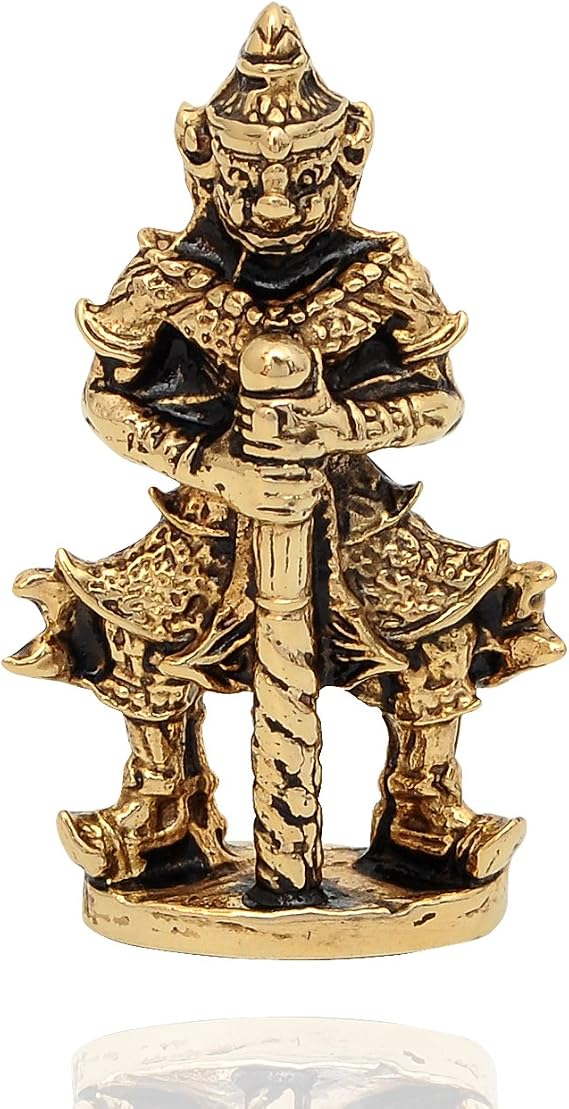 Thai Giant Vessavana Lord of Yaksha Bronze Figurine Statue Amulet