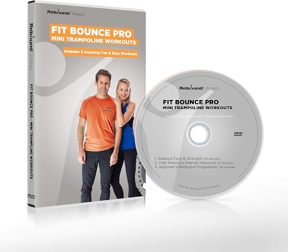 Fit Bounce Pro Mini Trampoline Exercise DVD | Includes 3 Fantastic Rebounder Workouts for Fitness & Weight Loss | Fun Indoor Trampoline Workouts