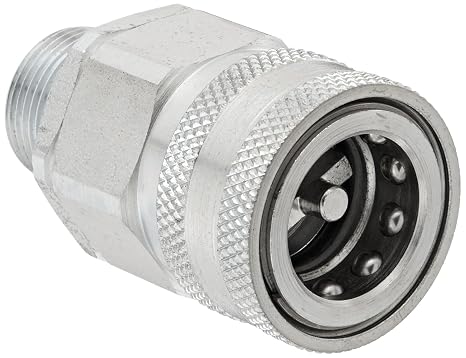 VHC12-12M Zinc-Plated Steel H-Shape Quick-Disconnect Hose Coupling, Sleeve-Lock Socket, 3/4" NPTF Male x 3/4" Coupling Size