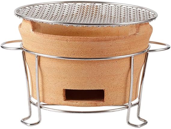 Clay Charcoal Stove, Small Charcoal Grill Clay Stove, Indoor and Outdoor Pottery Barbecue Stove, for Backpacking Outdoor Cooking Home Picnic(28cm/11in)
