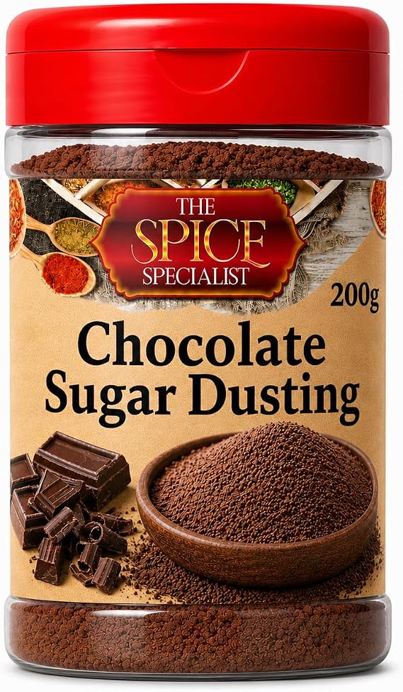 Chocolate Hot Drinks Sugar Dusting (200 g) Topper Sprinkles Flavouring - Also for popcorn, cupcake duster, icing, baking