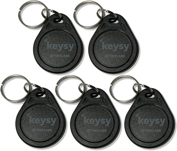 Keysy Rewritable RFID Key Fobs (5-Pack, Black)