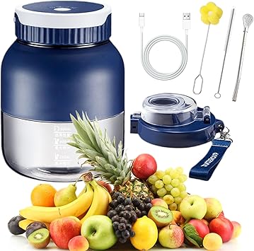 Blender Mini Japan, 500ml Hand Blender, Wireless Portable Mini Electric Blender, Directly Squeezed, No Filter Required, Usb-C Rechargeable, Self-Cleaning for Home, Office, Travel (1PC)