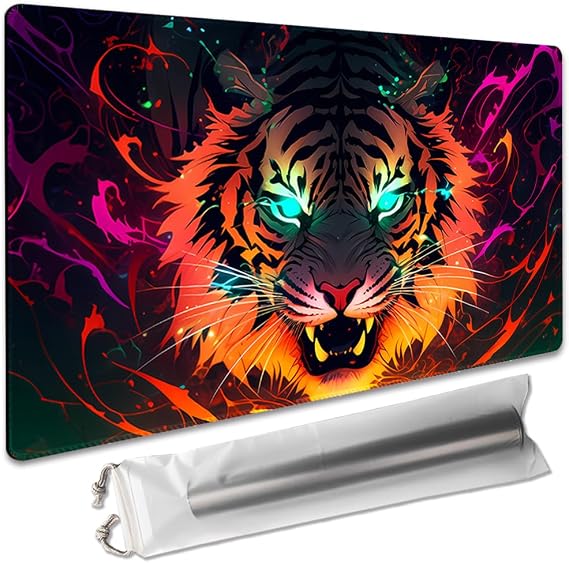 Board Game 14x24in MTG Playmat Compatible for OCG CCG RPG TCG Playmats (Tiger's Head 1)