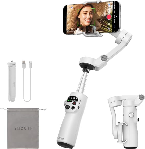 ZHIYUN Smooth Q5 Ultra [Official] 3-Axis Gimbal Stabilizer for iPhone, Portable Foldable Phone Stabilizer, Built-in Extension Rod, Fill Light, Tripod, 13.5H Long Lasting Battery for Video Recording