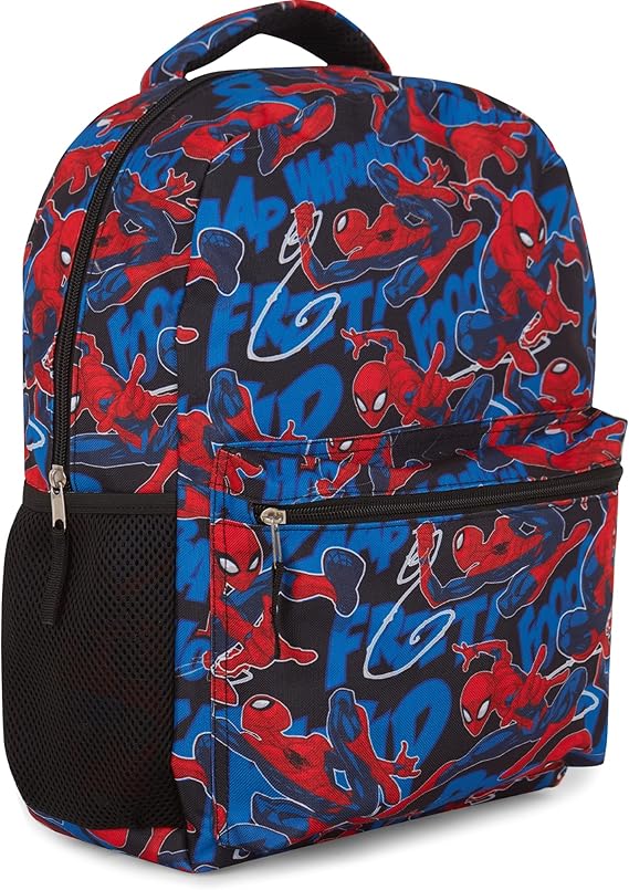 Marvel Comics School Backpack Spiderman Avengers Captain America Iron Man Hulk Allover Print Kids Bookbag for Boys