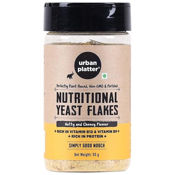 Urban Platter Nutritional Yeast Flakes Shaker Jar, 50g / 1.76oz [Also Known as Nooch, Gluten Free, Nutty Flavour]