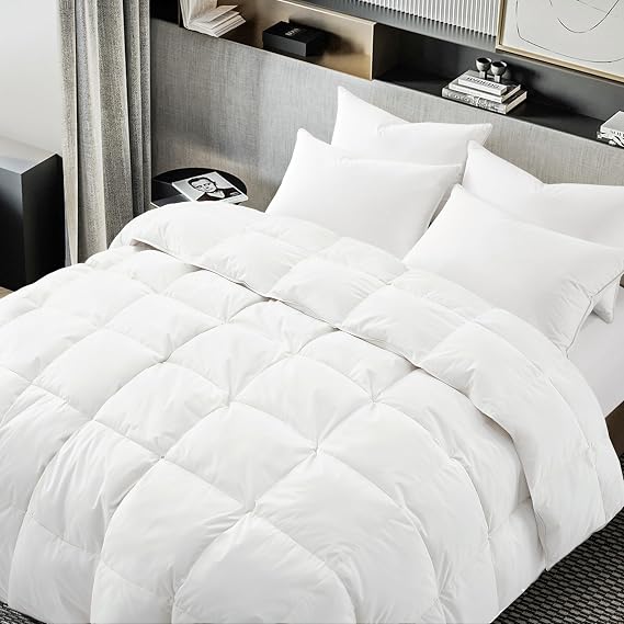 White Goose Feather Down Comforter King Size, Duvet Insert
