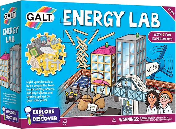 Galt Energy Lab - Explore & Discover Kids Science Kit, 7 Fun Experiments for Children, Physics Experiment Activity Set - National Curriculum Compatible STEM Toys - Gifts for Boys & Girls Ages 8 +