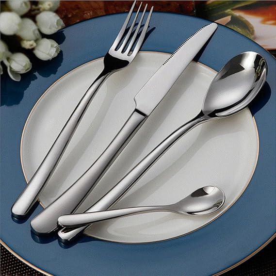 Silverware Set for 4, 16 Piece Heavy Duty Stainless Steel Flatware Utensils Cutlery Set Including Steak Knife Fork and Spoon Home Kitchen Eating Tableware Set Gift Package for Christmas