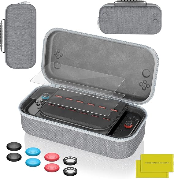 Carrying Case for Nintend0 Switch 2 [7.9''] 2025 with 12 Game Card Slots | Hard Portable Travel Case for switch 2, Storage Bag Protective Pounch for Nintend0 Switch 2 Console and Accessories (Grey)