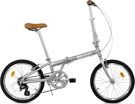 FabricBike Folding Bicycle Alloy Frame Single Speed 3 Colours (Space Grey 7 SPEED)