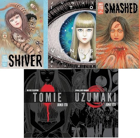 Junji Ito Serie 2: Deluxe Ediction Hardcover Collection 5 book Set (Shiver: Junji Ito Selected Stories, Smashed: Junji Ito Story Collection, Venus in the Blind Spot, Tomie, Uzumaki)