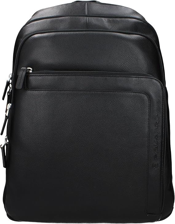 Piquadro Black Leather Backpack