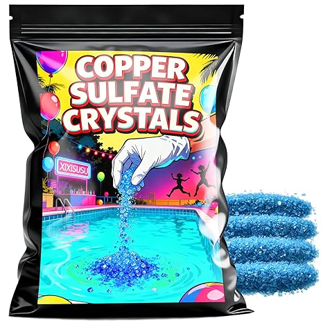 Copper Sulfate Crystals, 99.9% Pure 8 oz Copper Sulfate Powder, Cupric Sulfate, Pentahydrate Crystals, Reagent, Blue Vitriol for Roofs, Pools, Sidewalks