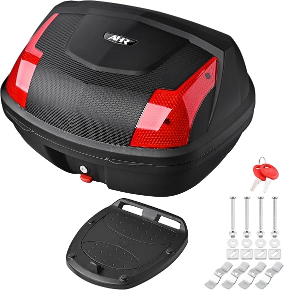 Yescom AHR 48L Motorcycle Top Case TrunkTail Box Trunk Tour Storage Box