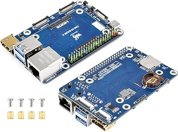 Mini Base Board Compatible with Raspberry Pi Compute Module 5 Lite/eMMC Series, CM5 Base Board with Color-Coded 40PIN GPIO Header/PCIe/MIPI/HDMI/USB 3.2/USB 2.0 FFC/Gigabit Ethernet Interface,etc.