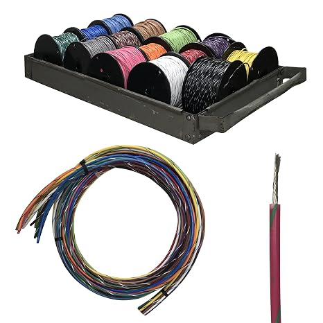 14 AWG Gauge Primary Tracer Marine Wire - 25 FT Spool/Coil of Blue Wire & Black Stripe Tinned Copper Electrical Wire - Made in USA