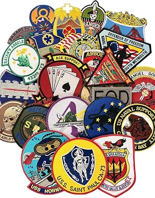 Popular Patch Assorted Military Patch Bundle - Collection of 25 Random Historical Embroidered Patches to Honor United States Tactical Forces - Iron-On or Sew-On Application