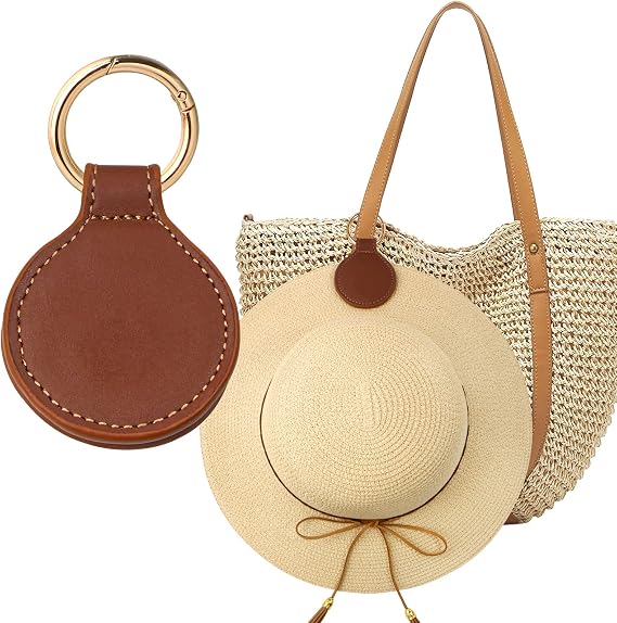 Niveaya Magnetic Hat Clip for Travel on Bag, Strong Magnet Storage Hook | Secure Wide-Brim Hat in Wind, Genuine Leather, Cruise Vacation Travel Essential Accessory for Purse Bag, Gift for Travelers
