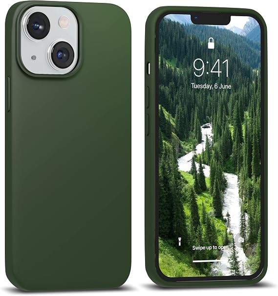 IceSword Compatible with iPhone 15 Case Dark Green, Liquid Silicone Case Phone Cover Slim Protective,Soft Anti-Scratch Forest Green Professional [Shockproof] 6.1 inch 15 - Dark Green