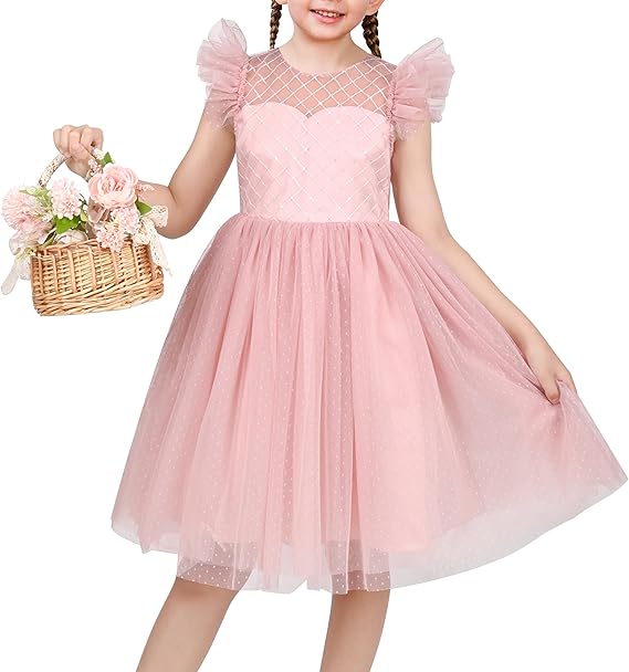 Sunny Fashion Flower Girls Dress White Wedding Pageant Bridesmaid Gown Size 3-10