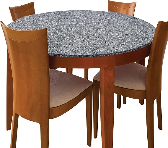 Jobar Decorative Stretch Table Cover (Stone) - Round Table Pads for Dining Room Table - Beautiful Design Perfect for Any Dinner or Party, One Size (JB8387)