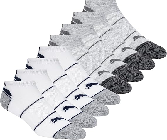 PUMA Kids' Low Cut Extra Cushion & Arch Support Socks (8-Pack)