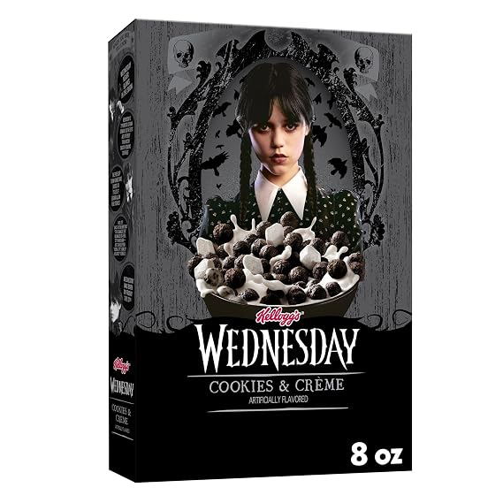 Kellogg's Wednesday Breakfast Cereal, Kids Cereal, Family Breakfast, Cookies and Creme, 8oz Box (1 Box)