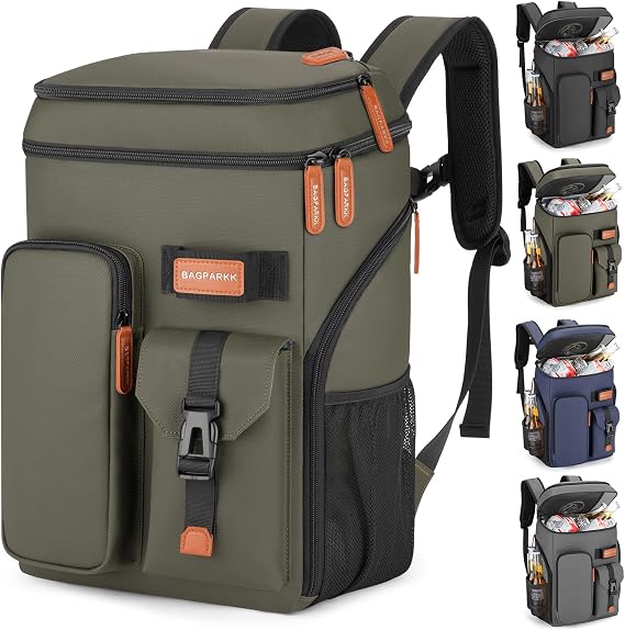 Bagparkk 33/45 Cans Leakproof Insulated Cooler Backpack with Double Deck | 20 Hours Cooling, Sternum Strap, Lightweight, Multifunctional Cooler, Travel Camping Beach Picnic , Gift for Men & Women