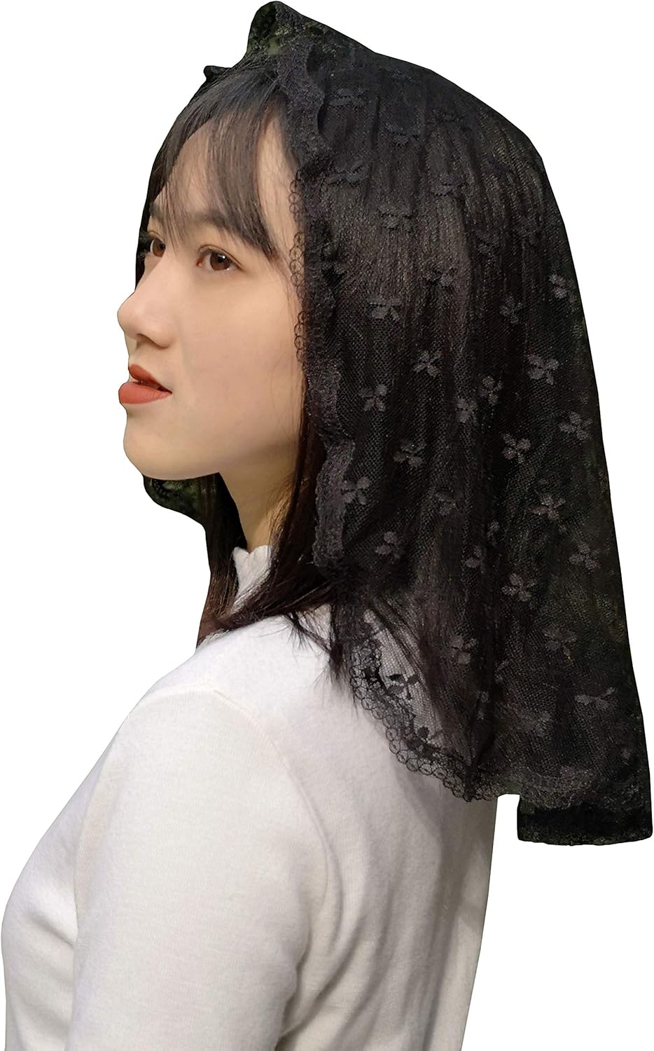 Floral Lace Mantilla veil Head coverings for Church Latin Mass