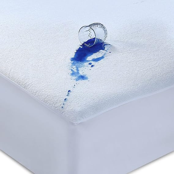 Caroline Shatuik Waterproof Mattress Protector Single,30cm Extra Deep Stretch Skirt Non-Noisy Terry Top Single Mattress Cover Single Bed(90 x 190cm)