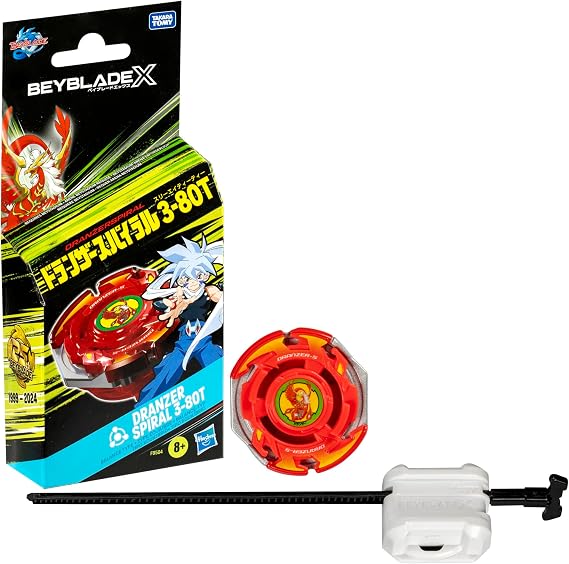 Beyblade X Dranzer Spiral 3-80T Anniversary X-Over Balance Type Right Rotating Top and Launcher Best Toys for Boys and Girls from 8 Years