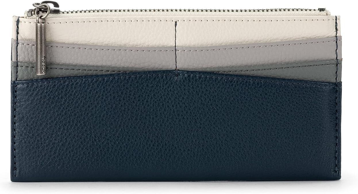 The Sak Neva Large Card Wallet - Slim Leather Wallet for Women - Card Holder With 6 Credit Card Slots & Zipper Closure | Large