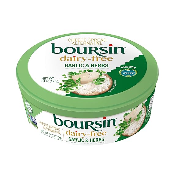Boursin Dairy-Free Cheese Spread Alternative, Garlic & Herbs, 6 Oz
