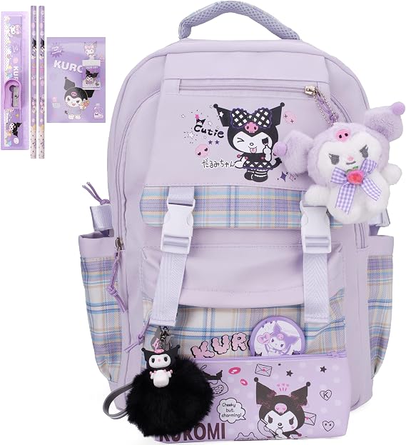 Juju Purple Kawaii Backpack - Cute Kawaii Stuff Mochila Kawaii - Cute Backpacks For Girls - Backpacks For School Girls - Cute Backpack For School (Pur)
