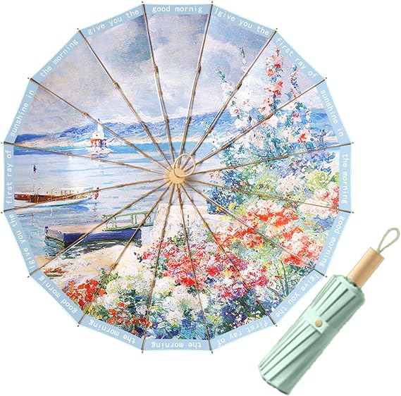 National style folding umbrella - a portable umbrella that can withstand typhoons, protect against sun, and even be used as a work of art