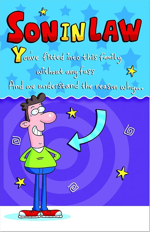 doodlecards Funny Son in Law Birthday Card Medium Size with Plain Envelope