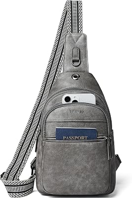 Sling Bag For Women Faux Leather Small Casual Daypack Backpack Fanny Pack Crossbody Chest Bags Purse