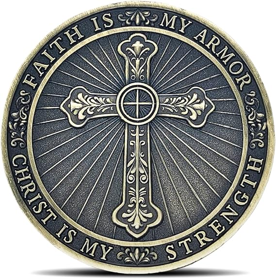 Faith is My Armor Christian Challenge Coin - Psalm 46:1 God is Our Refuge Scripture Coins