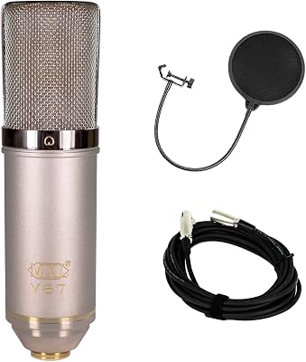 MXL V67G HE Microphone Bundle with 20-Foot XLR Cable & Pop Filter 3 Items