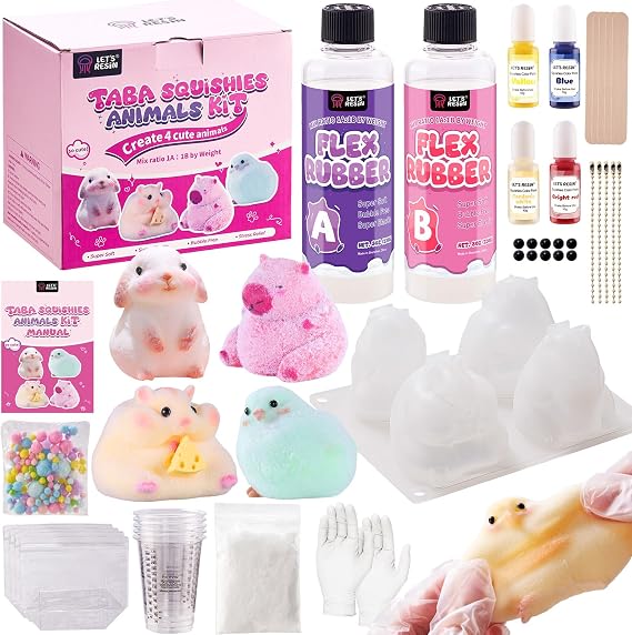 LET'S RESIN Flex Rubber for Taba Squishy Kit, All-in-one Beginner Kit