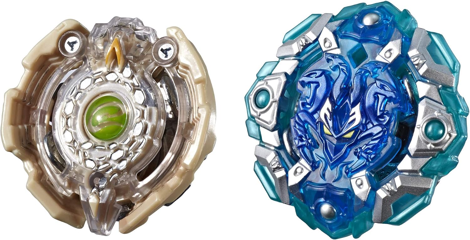 Beyblade Burst Turbo Slingshock Dual Pack Engaard E4 and Stone-X Quetziko Q4-2 Right-Spin Battling Tops, Age 8