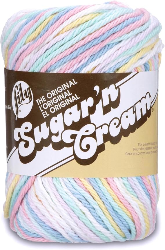 Lily Sugar 'n' Cream Ombres Ball of Sugar n Cream Yarn, Pretty Pastels, 2 oz