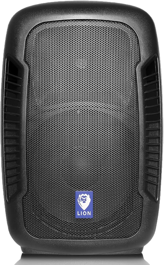 Technical Pro 1500 Watts 10'' Two Way ABS Molded Active Bluetooth Loudspeaker with Built-in Amplifier, LCD Display, USB/SD Card Inputs, Remote Control, Carry Handles for Home and Party