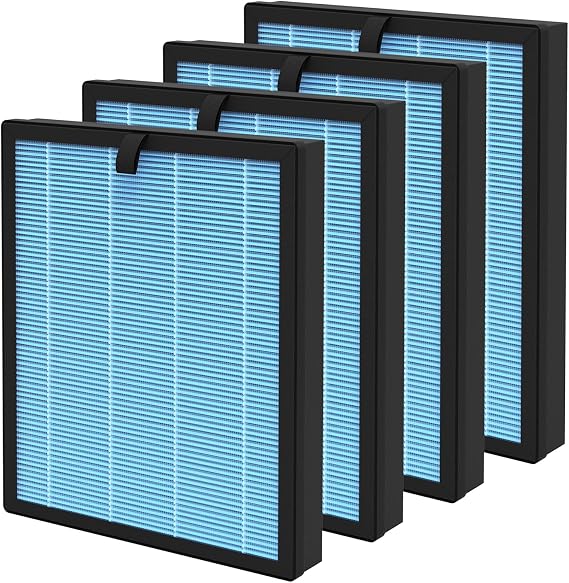 SAKEGDY MJ005H Replacement Filter, Compatible with POMORON MJ005H Purifier, 4-in-1 Main Filter, Activated Carbon, Part # MJ005H-RF (4 Pack)